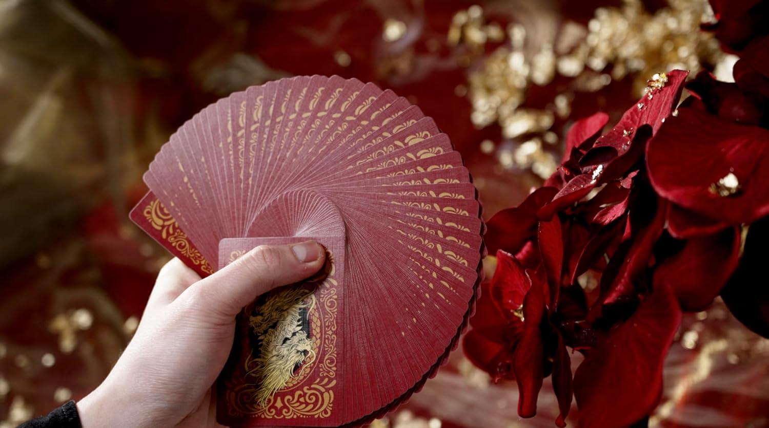 image:imageBicycle Red Dragon Gold Foil Premium Playing Cards 1 Deck