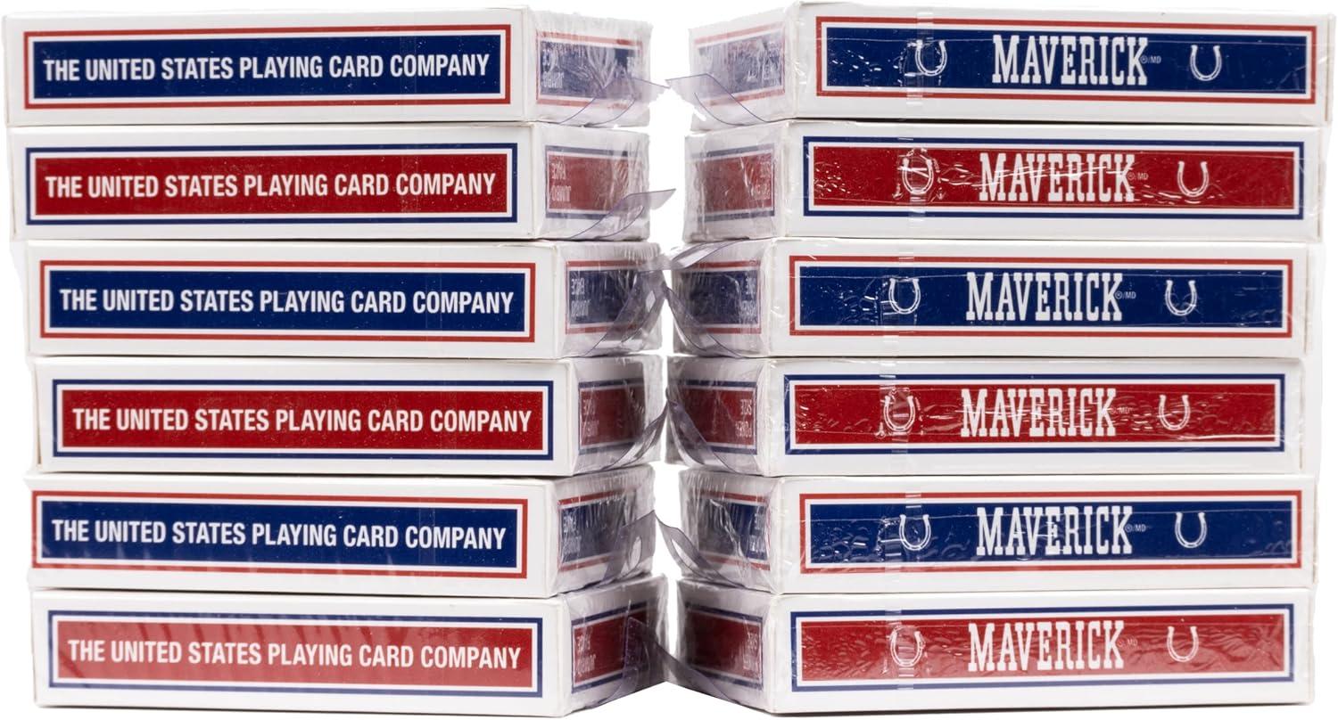 image:imageMaverick Jumbo Playing Cards 12 Pack Large Print Blue Deck Bulk Playing Cards for Poker Card Games and Group Play12 PK