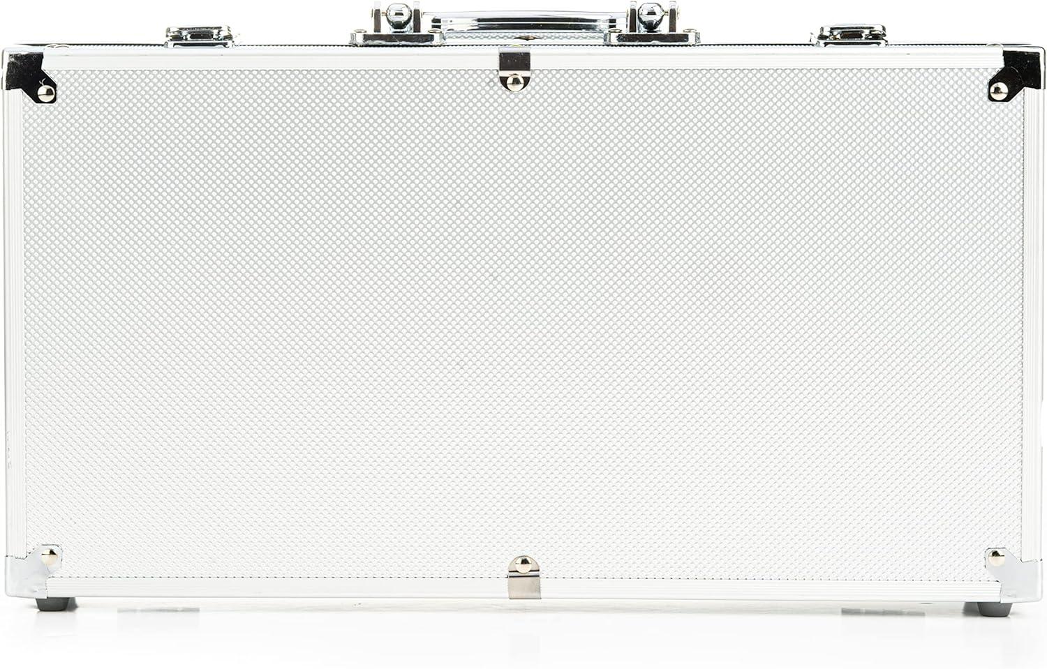 image:imageMaverick Texas Hold Em Poker Set with Aluminum Case 300 11 Gram Casino Poker Chips 2 Decks of Maverick Playing Cards 5 Red Dice and 3 Buttons Casino Game for Adults