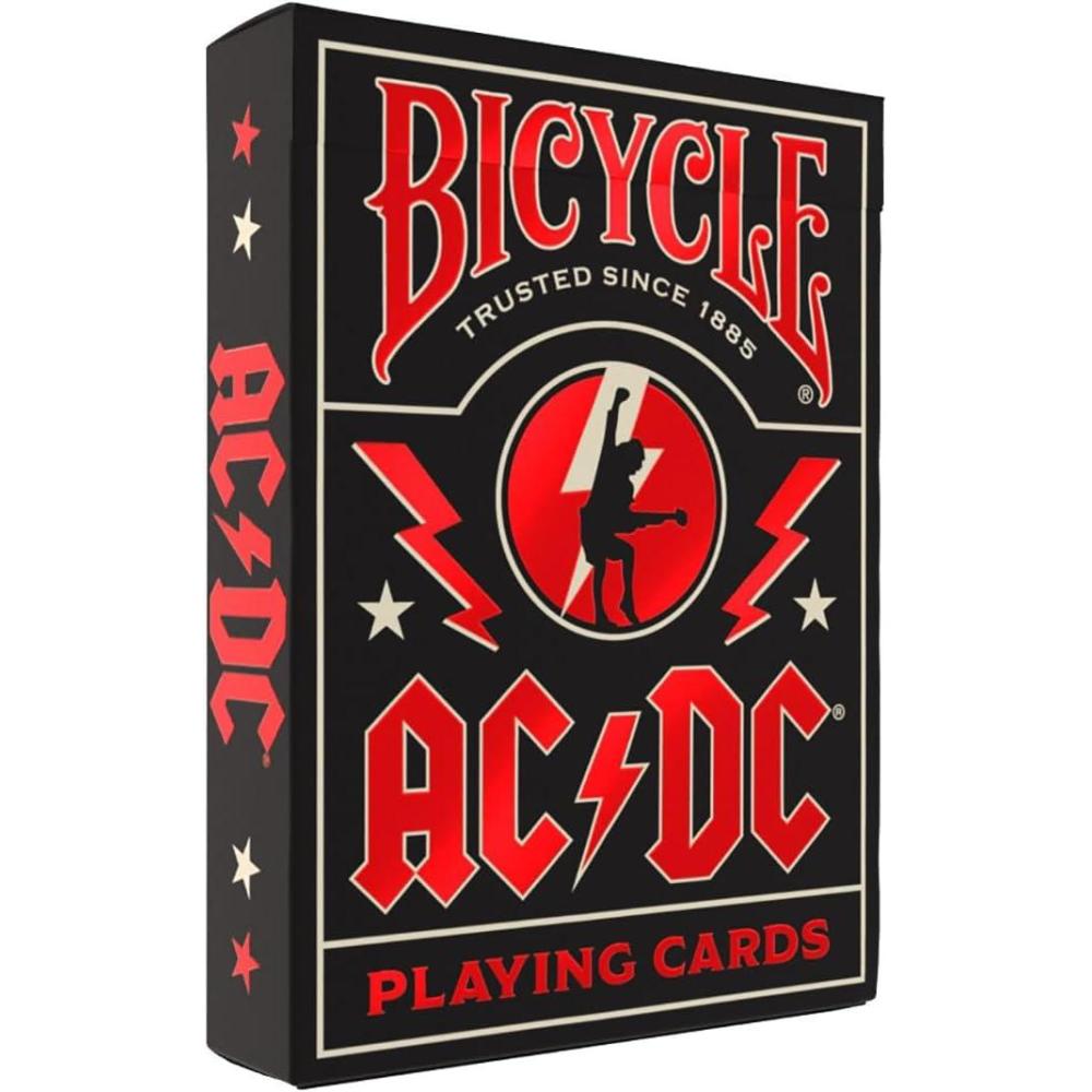 image:imageBicycle ACDC Playing Cards Features Iconic ACDC Song Titles and Band Designs Red and Black 1 Deck