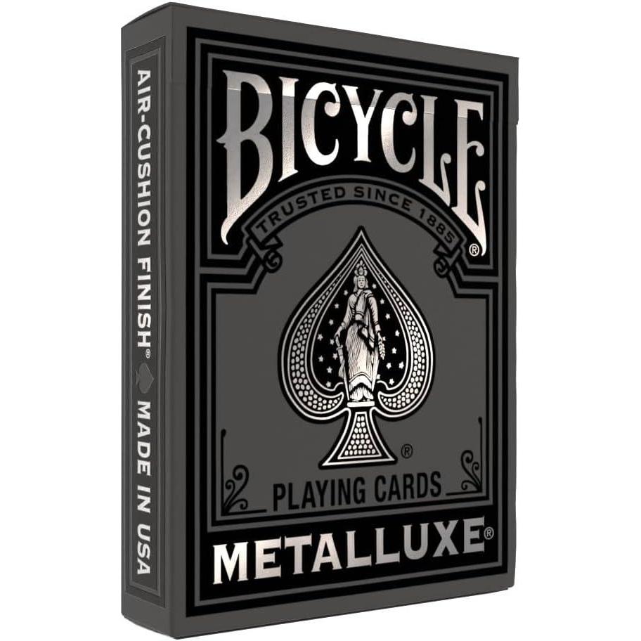 image:imageBicycle Black and Rose Gold Metalluxe Playing Cards  Premium Foil Metalluxe Deck Classic Poker Size Collectible Luxury Design Great for Game Night Gifting and Stocking StufferBlack and Silver
