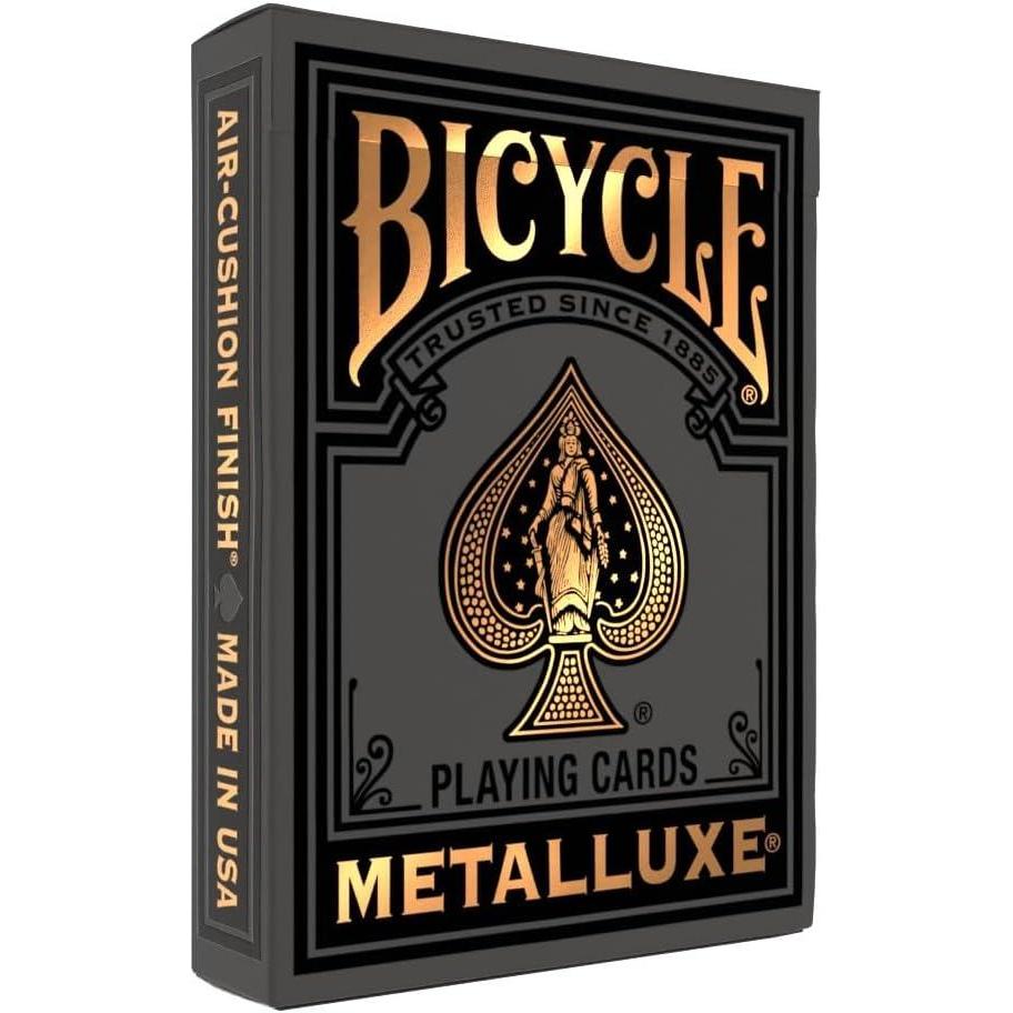 image:imageBicycle Black and Rose Gold Metalluxe Playing Cards  Premium Foil Metalluxe Deck Classic Poker Size Collectible Luxury Design Great for Game Night Gifting and Stocking StufferBlack and Gold