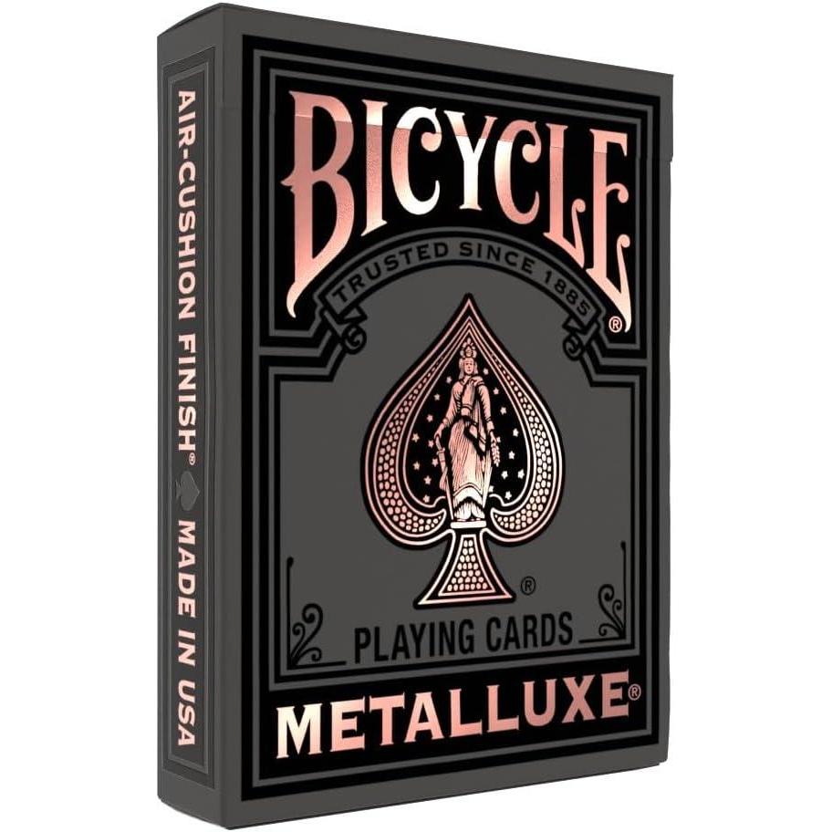 image:imageBicycle Black and Rose Gold Metalluxe Playing Cards  Premium Foil Metalluxe Deck Classic Poker Size Collectible Luxury Design Great for Game Night Gifting and Stocking StufferBlack and Rose Gold