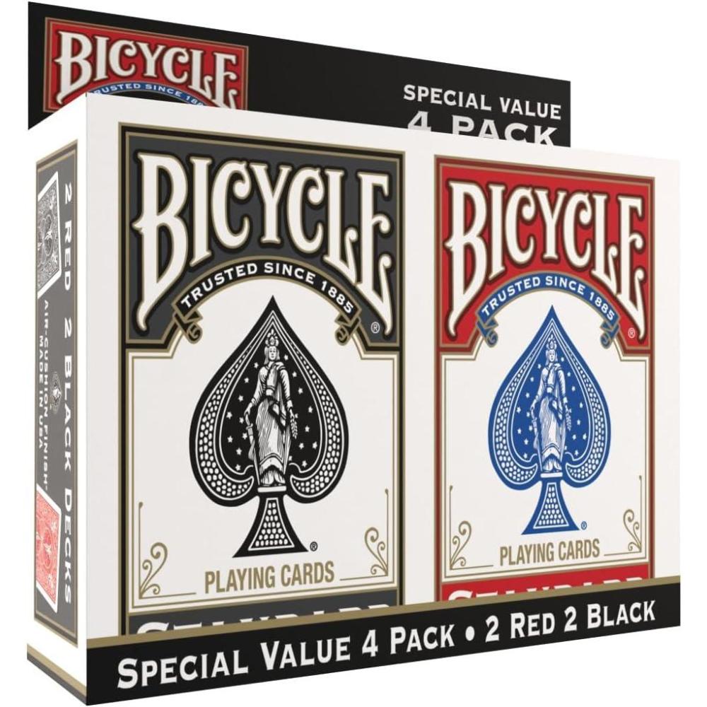 image:imageBicycle Jumbo Index Playing Cards 12 Pack Bulk Set of Large Print Poker Size Cards Red amp Blue Backs for Easy Reading Family Card Games Classrooms and Casino PlayBicycle Standard 4 Pack