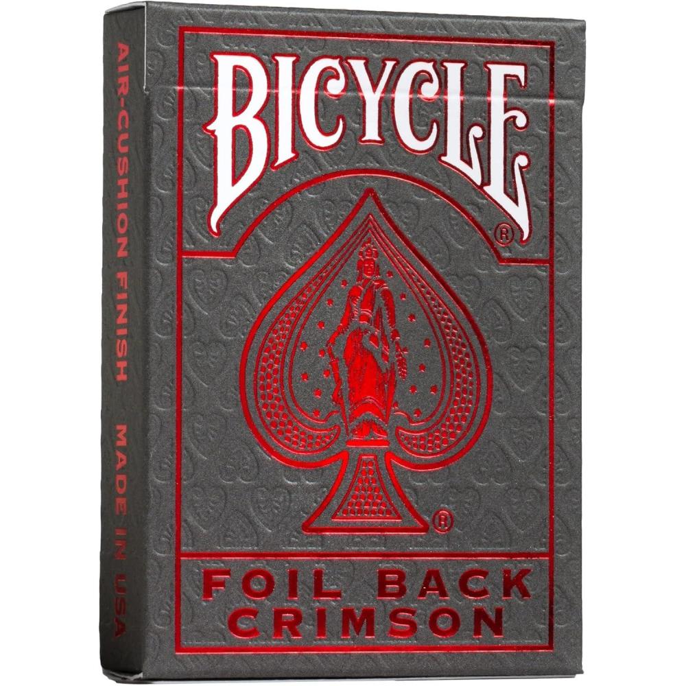 image:imageBicycle Metalluxe Orange Playing Cards  Premium Metal Foil Finish  Poker SizeGrey and Crimson Red