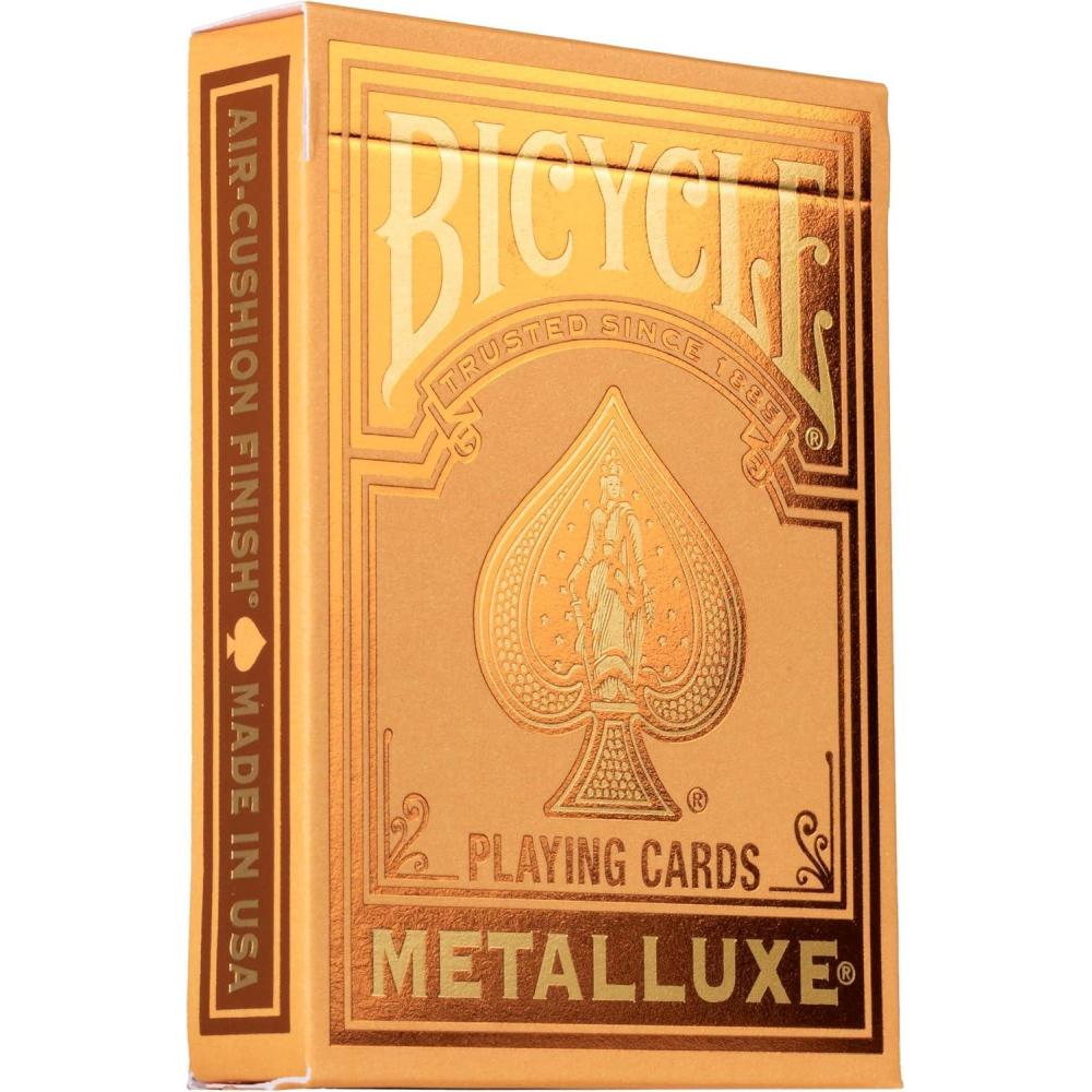 image:imageBicycle Metalluxe Orange Playing Cards  Premium Metal Foil Finish  Poker SizeOrange