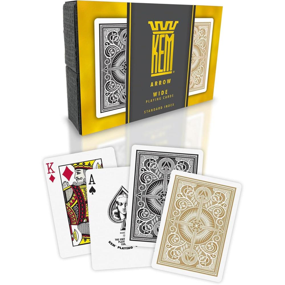 image:imageKEM Arrow Black and Gold Plastic Playing Cards Standard Index Poker Size Premium Cards 2 Decks