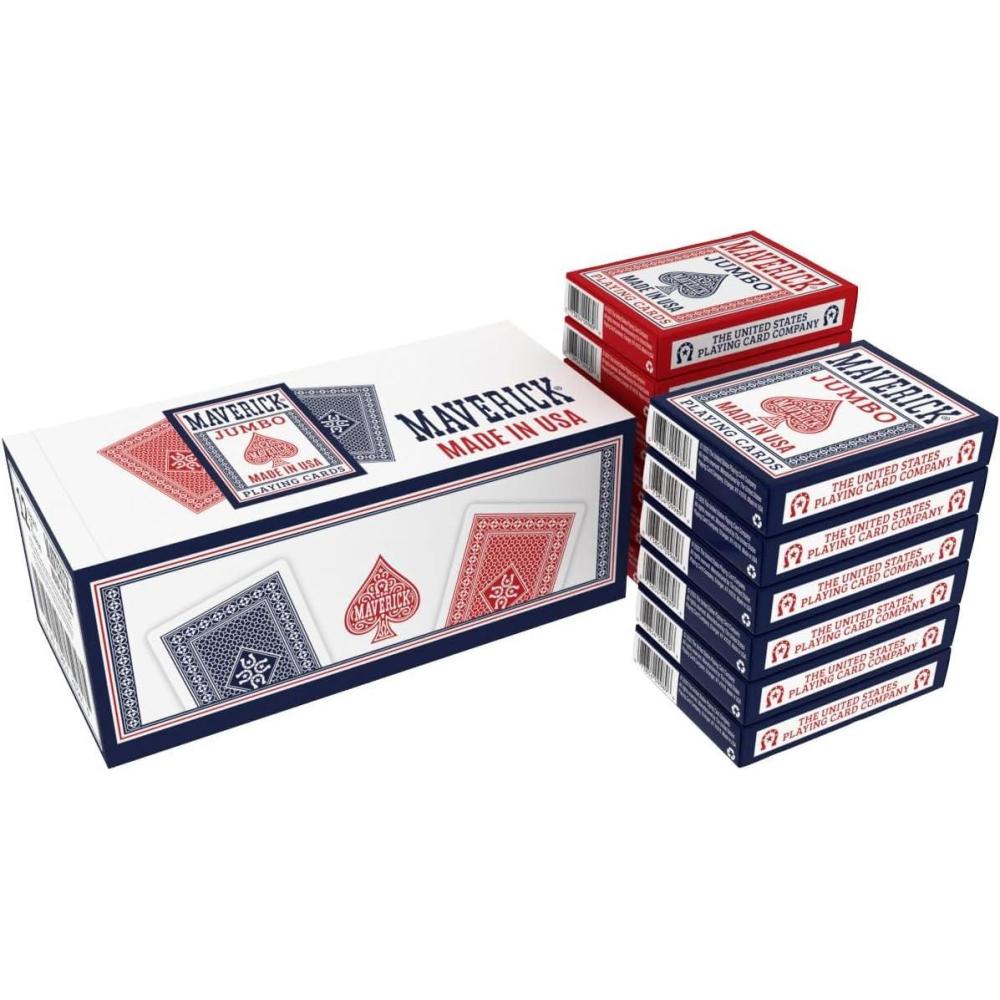 image:imageMaverick Jumbo Playing Cards 12 Pack Large Print Blue Deck Bulk Playing Cards for Poker Card Games and Group PlayMade in USA Jumbo 12 PK Jumbo