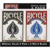 Bicycle Jumbo Index Playing Cards, 12 Pack Bulk Set of Large Print Poker Size Cards, Red & Blue Backs, for Easy Reading, Family Card Games, Classrooms, and Casino Play(Bicycle Standard 4 Pack)