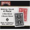 Bicycle Jumbo Index Playing Cards, 12 Pack Bulk Set of Large Print Poker Size Cards, Red & Blue Backs, for Easy Reading, Family Card Games, Classrooms, and Casino Play(Bicycle Standard 4 Pack)