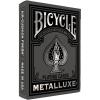 Bicycle Black and Rose Gold Metalluxe Playing Cards – Premium Foil Metalluxe Deck– Classic Poker Size, Collectible Luxury Design, Great for Game Night, Gifting, and Stocking Stuffer(Black and Silver)