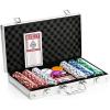 Maverick Texas Hold ‘Em Poker Set with Aluminum Case, 300 11 Gram Casino Poker Chips, 2 Decks of Maverick Playing Cards, 5 Red Dice, and 3 Buttons Casino Game for Adults
