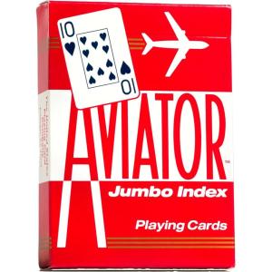 Aviator Playing Cards, 12 Pack, Standard Index Card Decks, Red(Aviator Jumbo)