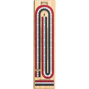 Bicycle 3-Track Color Coded Wooden Cribbage Board Games(Bicycle 3-Track Cribbage Board)