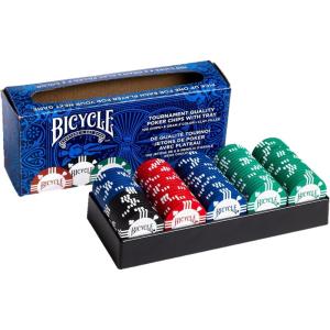 Bicycle 8G 100Count Clay Poker Chips W/Casino Tray Premium 8G Clay-Filled Poker Chips with Casino Tray, 100Count