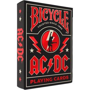Bicycle ACDC Playing Cards, Features Iconic ACDC Song Titles and Band Designs, Red and Black, 1 Deck