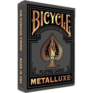 Bicycle Black and Rose Gold Metalluxe Playing Cards – Premium Foil Metalluxe Deck– Classic Poker Size, Collectible Luxury Design, Great for Game Night, Gifting, and Stocking Stuffer(Black and Gold)