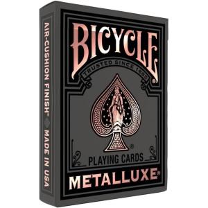 Bicycle Black and Rose Gold Metalluxe Playing Cards – Premium Foil Metalluxe Deck– Classic Poker Size, Collectible Luxury Design, Great for Game Night, Gifting, and Stocking Stuffer(Black and Rose Gold)