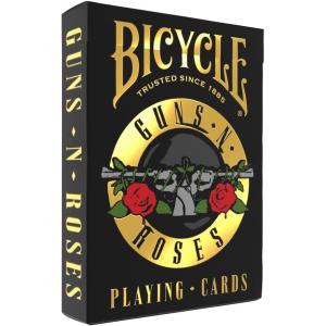Bicycle Guns N’ Roses Playing Cards, Features Iconic Guns N’ Roses Band Designs, Black and Gold, 1 Deck