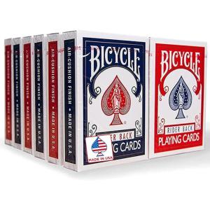 Bicycle Jumbo Index Playing Cards, 12 Pack Bulk Set of Large Print Poker Size Cards, Red & Blue Backs, for Easy Reading, Family Card Games, Classrooms, and Casino Play(807 Rider Back 12 Pack)
