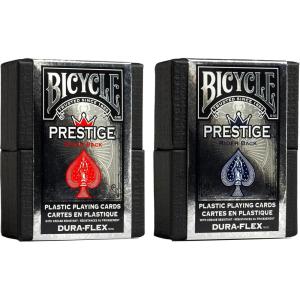 Bicycle Prestige Waterproof Plastic Playing Cards, Red and Blue 2 Pack(Red Blue 2 Pk)