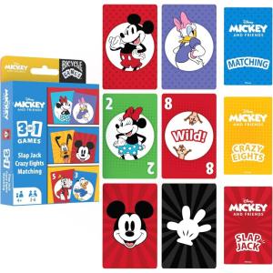 Bicycle Spoons Featuring Forky from Toy Story, Kids Card Game, Featuring Disney and Pixar Characters Woody, Buzz Lightyear, Forky, Bo Peep & Alien, Ages 4+, Toy Story Birthday Gift, 2-5 Players(Mickey 3 in 1 Games)