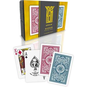KEM Arrow Red and Blue Plastic Playing Cards, Standard Index, Bridge Size, Premium, Casino Grade Poker, 2 Decks