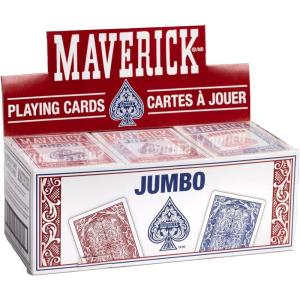 Maverick Jumbo Playing Cards 12 Pack, Large Print, Blue Deck, Bulk Playing Cards for Poker, Card Games, and Group Play(12 PK Jumbo)