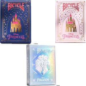 Bicycle Disney Princess and Queens Bundle: 3 Decks of Bicycle Disney Playing Cards – Pink, Navy, Frozen Blue