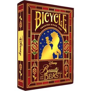 Bicycle Disney Beauty and The Beast Playing Cards – Premium Belle & Beast Deck, Enchanted Rose Collectible Cards for Classic Games, Magical Disney Gift for Kids & Adults