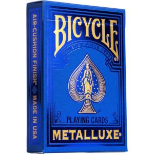 Bicycle Metalluxe Blue Playing Cards – Premium Metal Foil Finish – Poker Size(Blue)