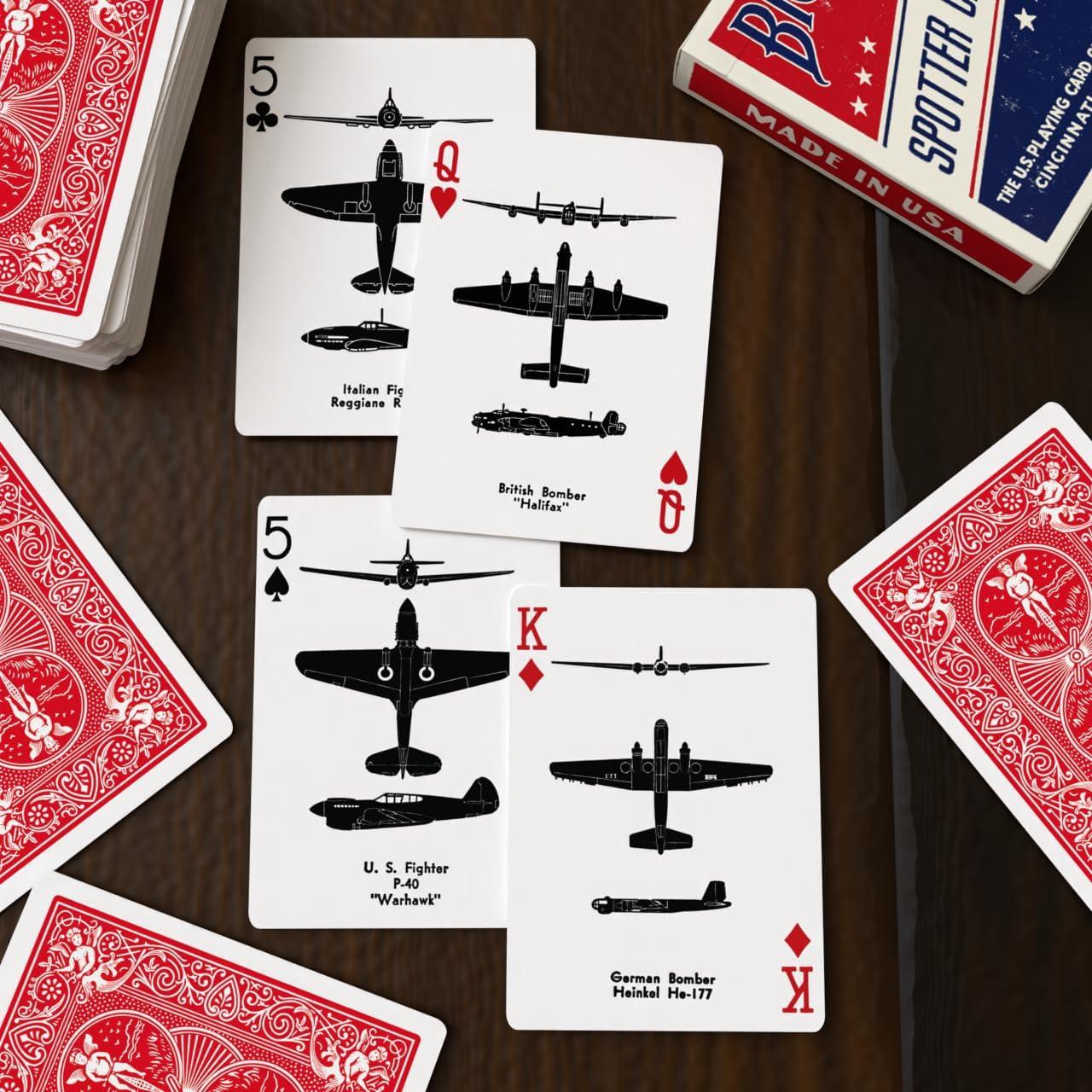 image:imageBicycle Spotter Red Playing Cards Deck Historical WWII Collectible Deck Featuring Airplane Identification Ideal Gift for Marines Army Navy Airforce Millitary Veterans and Their FamiliesRed