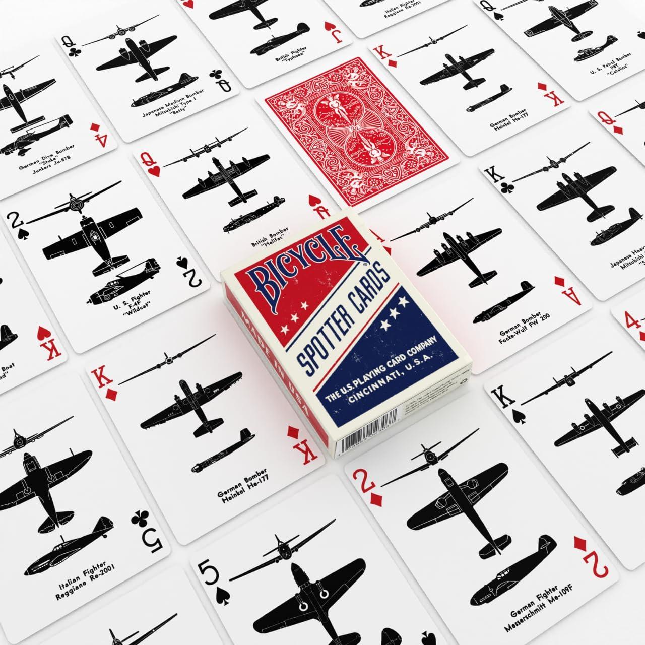 image:imageBicycle Spotter Red Playing Cards Deck Historical WWII Collectible Deck Featuring Airplane Identification Ideal Gift for Marines Army Navy Airforce Millitary Veterans and Their FamiliesRed