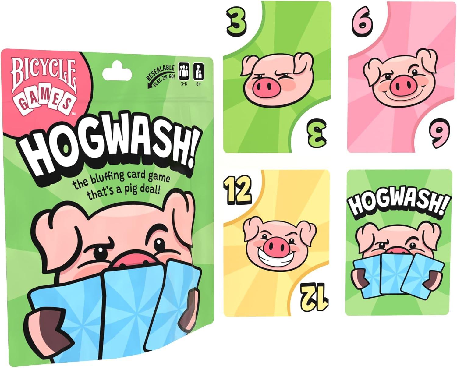 image:imageBicycle Hogwash Card Game FastMoving Family Bluffing Game for Kids amp Adults EasytoLearn Party Card Game with Colorful Artwork Fun TravelFriendly Game Night DeckHogwash