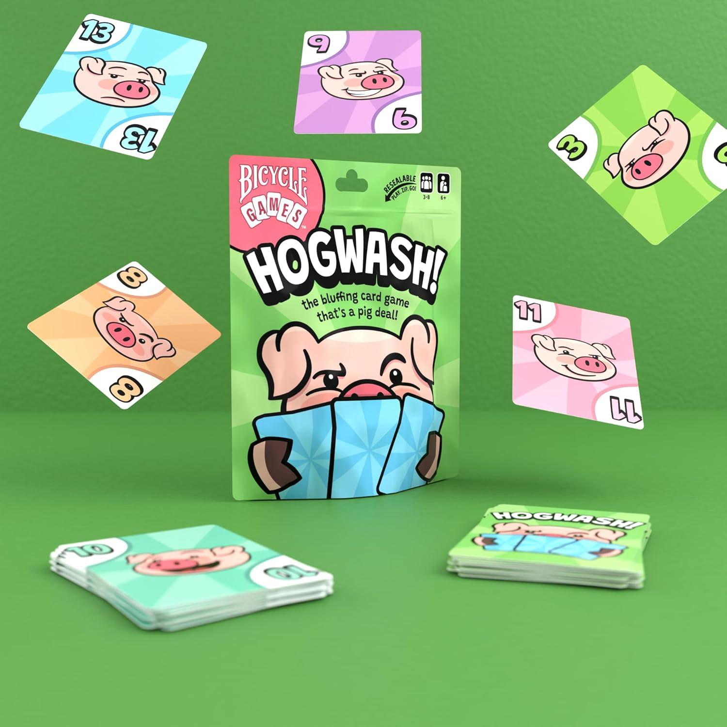 image:imageBicycle Hogwash Card Game FastMoving Family Bluffing Game for Kids amp Adults EasytoLearn Party Card Game with Colorful Artwork Fun TravelFriendly Game Night DeckHogwash