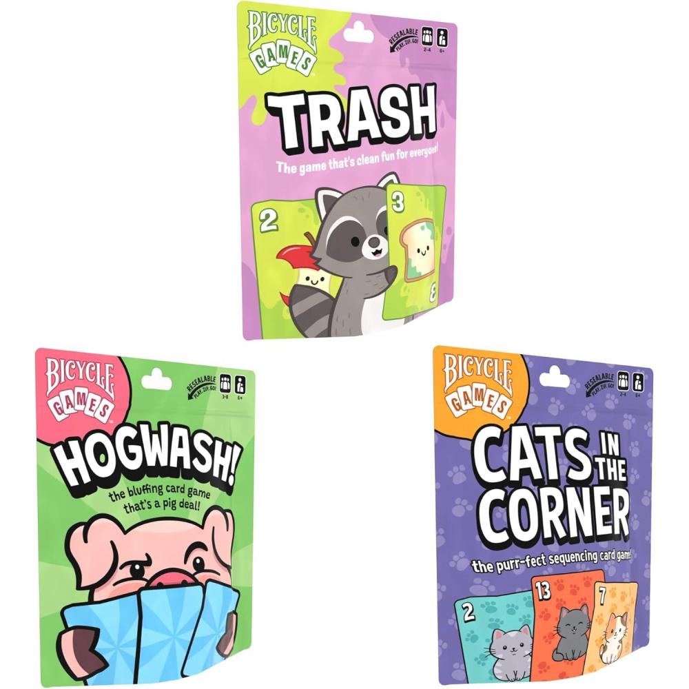 image:imageBicycle Hogwash Card Game FastMoving Family Bluffing Game for Kids amp Adults EasytoLearn Party Card Game with Colorful Artwork Fun TravelFriendly Game Night Deck3 Games
