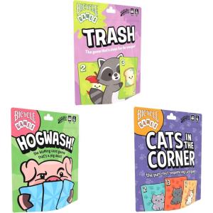 Bicycle Hogwash Card Game – Fast‑Moving Family Bluffing Game for Kids & Adults, Easy‑to‑Learn Party Card Game with Colorful Artwork, Fun Travel‑Friendly Game Night Deck(3 Games)