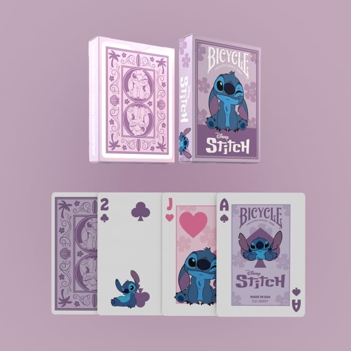image:imageBicycle Disney Winnie the Pooh Playing Cards Premium Hundred Acre Wood Deck Collectible Pooh Bear Toy Gift for Kids amp Adults Classic Disney Card Game SetStitch Purple