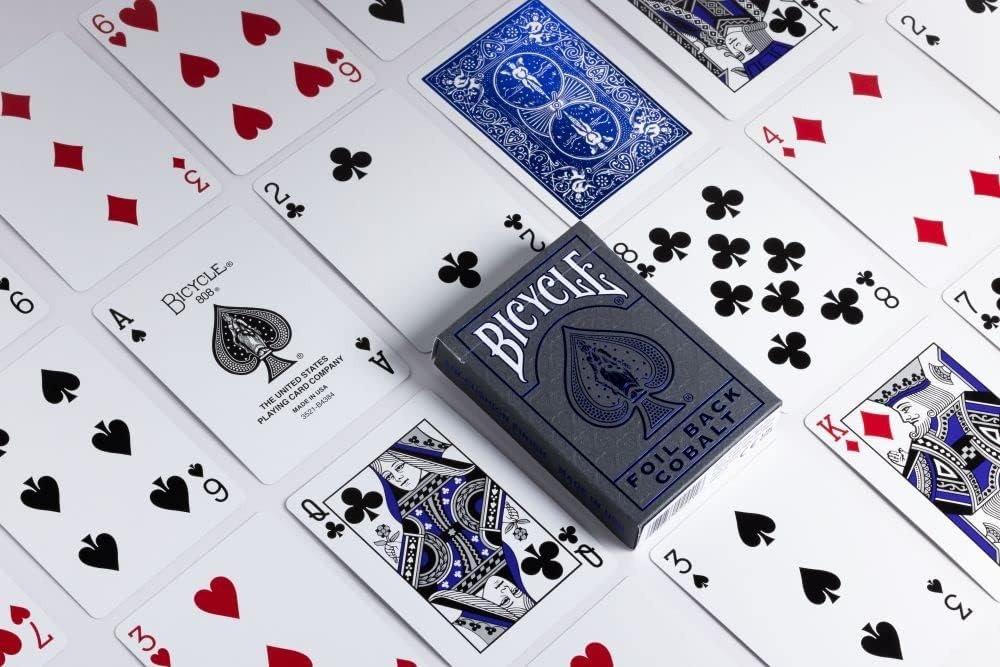 image:imageBicycle Metalluxe Silver Playing Cards Premium Metal Foil Finish Poker SizeGrey and Cobalt Blue