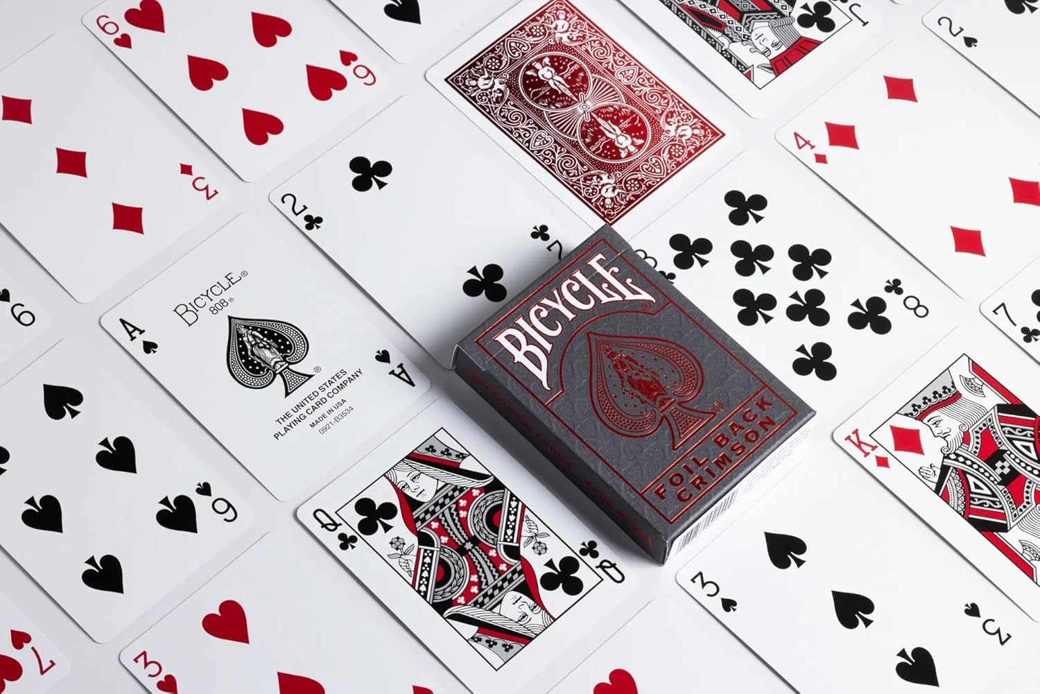 image:imageBicycle Metalluxe Silver Playing Cards Premium Metal Foil Finish Poker SizeGrey and Crimson Red