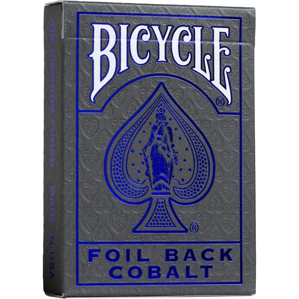 image:imageBicycle Metalluxe Silver Playing Cards Premium Metal Foil Finish Poker SizeGrey and Cobalt Blue