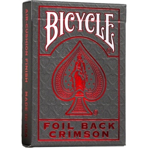 Bicycle Metalluxe Silver Playing Cards – Premium Metal Foil Finish – Poker Size(Grey and Crimson Red)