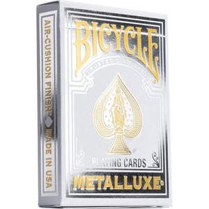 Bicycle Metalluxe Silver Playing Cards – Premium Metal Foil Finish – Poker Size(Silver)
