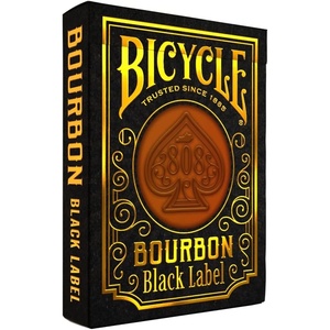 Bicycle Bourbon Black Label Playing Cards – Poker‑Size, Made in USA | Bourbon themed design, Custom foil tuck like a bourbon bottle, Air Cushion Finish, Made in USA with FSC paper(Bourbon Black Label)