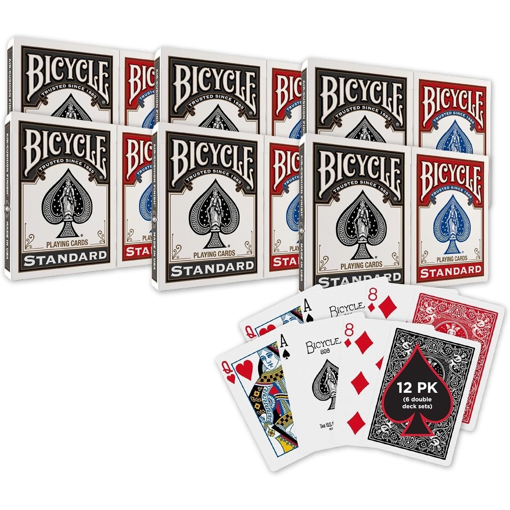 image:imageBicycle 12pk Red amp Black Rider Back Playing Cards Standard Index Decks of Cards Premium Poker Cards for Blackjack Casino Games amp Family Game Night 2 Count Pack of 112 pk RdBlk Std