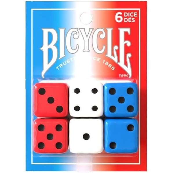 image:imageBicycle 20x Dice Set 2X 10 Pack Six Sided D6 Dice Standard Casino Game Classic White and Black Die 20 Count 16 mm6ct Sparkler