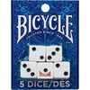Bicycle 20x Dice Set, 2X 10 Pack Six Sided D6 Dice, Standard Casino Game Classic White and Black Die, 20 Count, 16 mm(Bicycle)