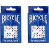 Bicycle 20x Dice Set, 2X 10 Pack Six Sided D6 Dice, Standard Casino Game Classic White and Black Die, 20 Count, 16 mm(20ct White)