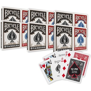 Bicycle 12pk Red & Black Rider Back Playing Cards, Standard Index, Decks of Cards, Premium Poker Cards for Blackjack, Casino Games & Family Game Night, 2 Count (Pack of 1)(12 pk RdBlk Std.)
